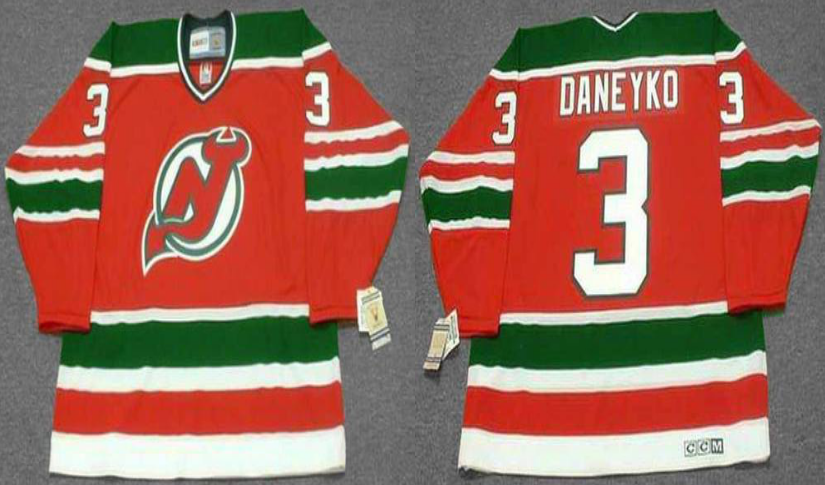2019 Men New Jersey Devils #3 Daneyko red CCM NHL jerseys->new jersey devils->NHL Jersey